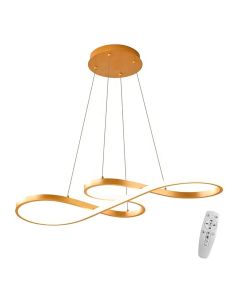 Lustre Led Pendente Infinito Moderno Luxo Bivolt 45w Dourado Brinovar