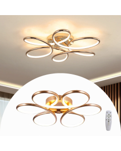 Lustre Led Flor Espiral Dourado Cromado Brinovar 