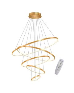 Lustre Led Moderno Pendente Anéis 5 Arcos Dourado Brinovar