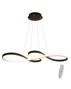 Lustre Led Pendente Infinito Luxo Moderno Bivolt 45w Preto Brinovar