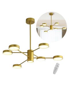 Lustre Galáxia Led Pendente Moderno Bivolt 6 Hastes Dourado Brinovar